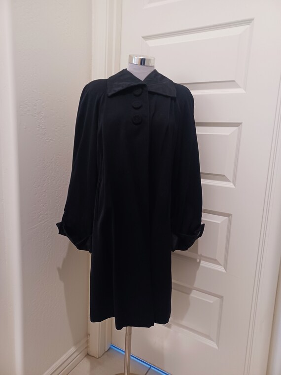 1940s Block & Kuhl Black Wool Satin Collar and Cuffs … Gem