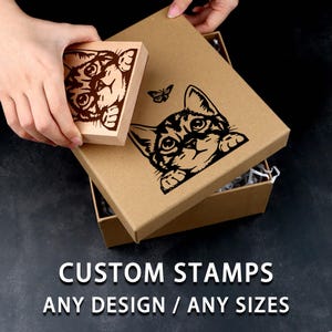 Gepersonaliseerde logostempel, aangepaste logostempel, stempel bedrijfsverpakking, groot en klein, aangepast formaat rubberen stempel, reliëfstempel
