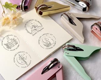 Book Embosser Personalized | Library Design | Custom Embosser | From The Library Of Embosser Stamp | Book Lovers Gift | Logo Embosser