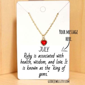 July birthstone necklace, Personalized necklace, Gift for her, birthday gift, gift for sister, minimalist Jewelry, dainty ruby necklace