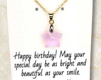 Collar personalizado con piedra de nacimiento de cuarzo rosa: collar con inicial bañado en oro de 14 k