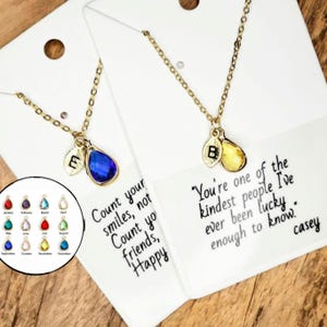 Aangepaste initiaalketting, letterketting, geboortesteenketting, gepersonaliseerde ketting, aangepaste sieraden, gepersonaliseerde notitie, cadeau voor haar