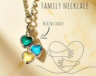 collier de pierre de naissance de famille, collier de famille personnalisé, cadeau de fête des mères, cadeau pour grand-mère, cadeau pour maman, collier délicat, cadeau pour elle