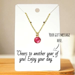 October Birthstone Necklace: Pink Tourmaline, Personalized dainty necklace, birthday gift for her