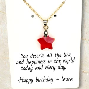 personalized july birthstone necklace, ruby necklace, gift for daughter, initial necklace, birthday gift, gift for her, custom necklace,
