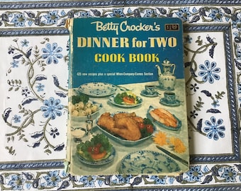 Betty Crocker’s Dinner for Two Cook Book / 1st Edition 1st Printing / 1958 / Hardback with Spiral Binding