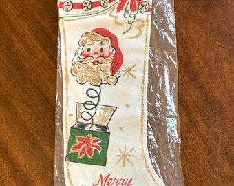 Vintage Christmas Stocking / NOS Christmas Stocking / Shiny Brite Christmas / 1960s Christmas