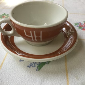 Vintage Restaurantware / Jackson China Co / Cup and Saucer / Western Branding Iron / Cattle Brands