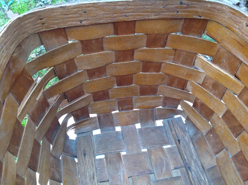 Vintage Picnic Basket with Wood Top
