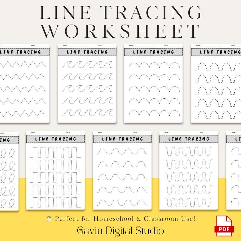 20 Line Tracing Worksheets for Preschool – Fine Motor Skills Practice ...