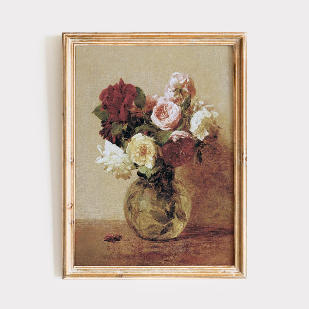 Vintage Roses Art Print: Antique Floral Still Life (digital Download ...