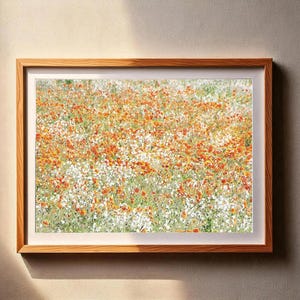 Wildblumen Wiese DRUCKBARE Kunst | Impressionistische Blumenwanddekor | Cottagecore Landschaft Digitaler Download