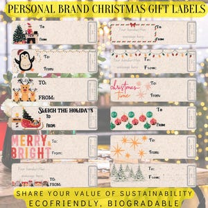 Personnalisé, Étiquettes autocollantes pour cadeaux de Noël, Autocollant de vacances, Étiquettes de Noël, Étiquettes cadeaux de Noël, Autocollant de Noël, Respectueux de l'environnement, Étiquettes