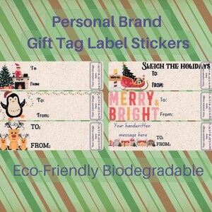 Personnalisé, Étiquettes autocollantes pour cadeaux de Noël, Amusant, Autocollant de vacances, Étiquettes de Noël, Etiquettes pour cadeaux de Noël, Autocollant de Noël, Respectueux de l'environnement