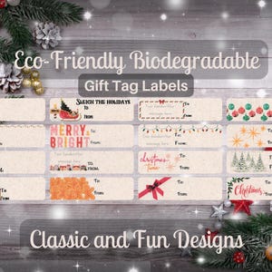 Étiquettes autocollantes pour cadeaux de Noël, Autocollant de vacances, Étiquettes de Noël, Étiquettes cadeaux de Noël, Étiquette cadeau de vacances, Autocollant de Noël, Respectueux de l'environnement