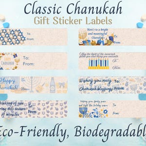 Étiquettes-cadeaux de Hanoucca, Étiquette cadeau de Hanoucca, Respectueux de l'environnement, Stickers cadeaux de Hanoucca, Designs classiques, Hanoucca, Sticker de vacances, Etiquette cadeau de vacances
