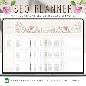SEO Listing and Keyword Planner for Etsy Shop G sheets | Titles & Tags Generator Spreadsheet | Search Engine Marketing Keyword Research Tool