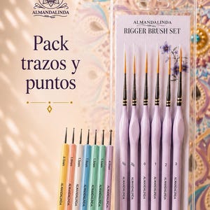 Pacote ALMANDALINDA de Traços e Pontos | Pincéis de Rigging + Ferramentas de Pontilhismo para Mandalas
