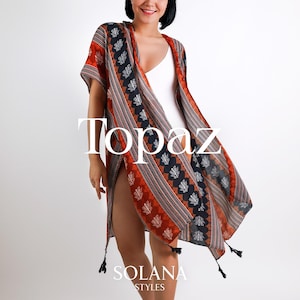 Bohemian Beach Kimono: Viscose Swimsuit Cover-Up