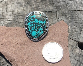Hubei Turquoise sterling silver ring.