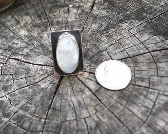 Sterling Silver ring with Rainbow Moonstone
