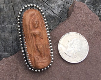 Standing Thai Bhudda Amulet Silver ring