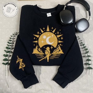 Broderad Zelda-tröja | Link Triforce-tröja | Hylian Crest-speltröja | Legend of Zelda-present till Nintendo-fans | Unisex rund halsringning bild 4