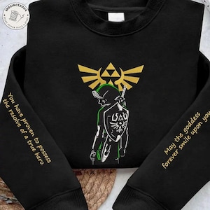 Zelda Breath Of The Wild Sweatshirt, Hylian Crest Shirt, Zelda shirt, Zelda gift, Triforce Tshirt, Zelda Gift, Game Gifts, Game T-Shirt