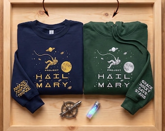 Andy Weir Sci-Fi Embroidered Shirt, Project Hail Mary Book Sweatshirt and Hoodie, Grace Rocky Space Crewneck, Amaze Amaze Amaze Gift For Fan