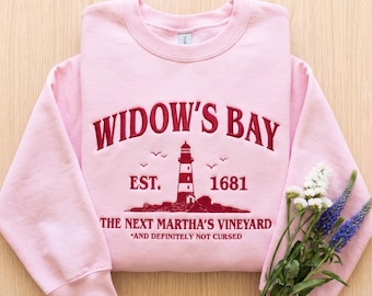 Embroidered Widows Bay Sweatshirt, The Next Marthas Vineyard Hoodie, Apple TV Merch, Cursed Island Crewneck, Spooky Town Gift For Fan