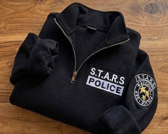 S.T.A.R.S. Police Quarter Zip, Raccoon City Police Department Embroidered Sweatshirt, Resident Evil Cosplay Merch, STARS Officer Jacket