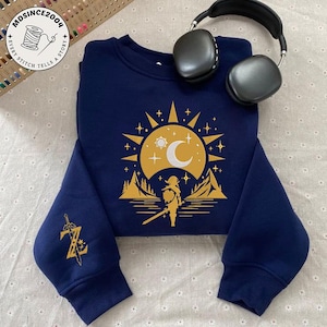 Broderad Zelda-tröja | Link Triforce-tröja | Hylian Crest-speltröja | Legend of Zelda-present till Nintendo-fans | Unisex rund halsringning bild 1
