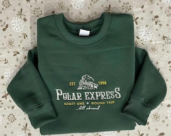 Polar Express Christmas Embroidery Sweatshirt, Christmas Embroidery Sweatshirt, Train Depot Shirt, North Pole Shirt, Polar Express Shirt