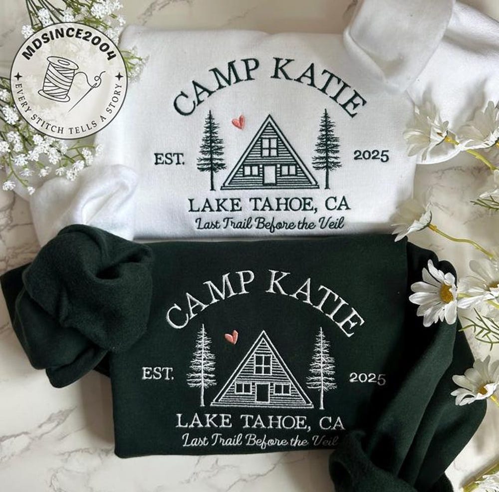 Vintage Camping Bachelorette Sweatshirt, Custom Camp Bachelorette Party Embroidered Sweatshirt, Camp Themed Bachelorette Hiking Bridal Party