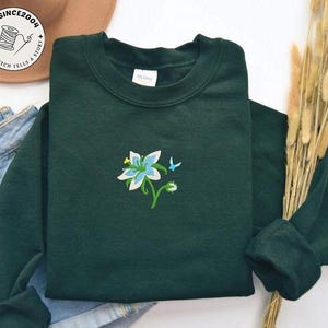 Legend of Zelda Silent Princess Flower Embroidered Sweatshirt, Zelda, Triforce, Cute Sweater, gamer gift, unisex pullover, Christmas gifts