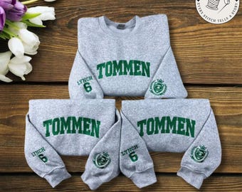 Custom Boys of Tommen Embroidered Sweatshirt, Tommen College Crewneck, Bookish Gift, Book Club Sweatshirt, Bookworm Hoodie, Joey Lynch shirt