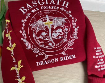Sudadera bordada Fourth Wing, Dragon Rider, Xaden Riorson, Riders Quadrant, Violet Sorrengail, Fantasy Reader