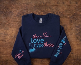 Embroidered The Love Hypothesis Hoodie and Sweatshirt, Carlsen Labs Aesthetic Pullover, Romance Reader Gift, Cute Science Hoodie