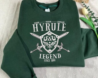 The Legend of Zelda Hyrule embroidered shirt, Nintendo Zelda Gamer Gift