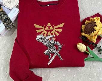 Embroidered Legend of Zelda Shirt, Tears of the Kingdom Shirt, Triforce Tee, Hylian Crest Shirt, Royal Crest Tee, Gamer Shirt