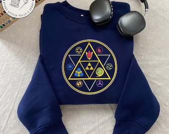 Symbols Of Time Legend Of Zelda Vintage Embroidered Shirt, Legend Of Zelda Sweatshirt, Video Game Shirt, Gift Tee For You And Family