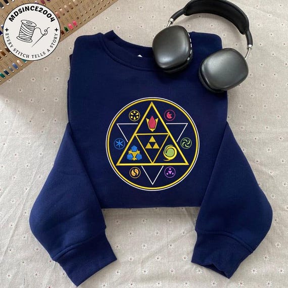 Symbols Of Time Legend Of Zelda Vintage Embroidered Shirt, Legend Of Zelda Sweatshirt, Video Game Shirt, Gift Tee For You And Family