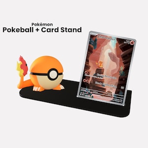 Pokeball Kartenständer | Glumanda Pokéball | Dekoration | Optionaler Stand für Card Display