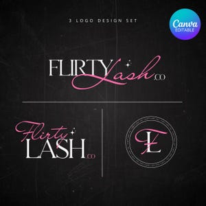 3 Logo Design Set, Logo Template, Diy Beauty Logo, Premade Logo Design, Lash Logo, Hair Logo, Nails Logo, Business Logo Canva Template