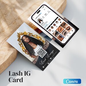 2025 Instagram Business Card, IG Lash Tech Business Cards, DIY Editable Business Card Template, QR Code Business Card, Canva Editable