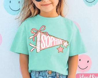 Preppy Back to School Shirt for Kids, First Day of School Shirt for Girl, Pennant Flag Shirt with Kid's Name, Coquette Back to School Shirt