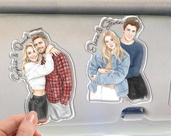 Custom Photo Car Visor Clip, Drive Safe I Love You Visor Clip, Valentine Gifts for Boyfriend, Drive Safe Gifts for Him, Gifts for Husband