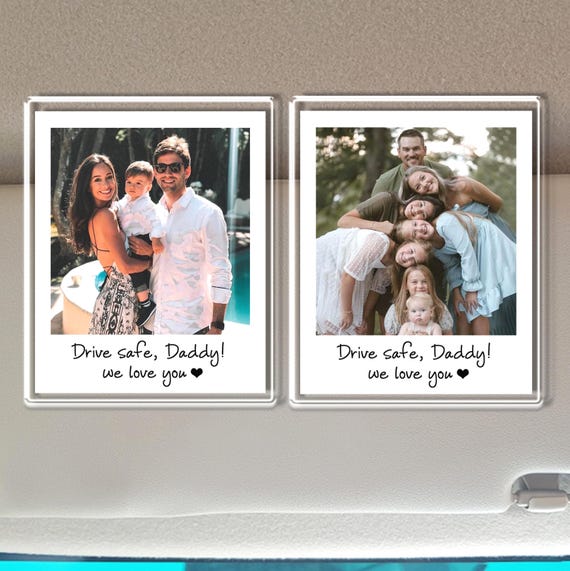 Custom Dad Photo Car Visor Clip, Father's Day Gift For Dad, Drive Safe Daddy, Drive Safe Sun Visor Clip, Dad Car Accessories, Gift from Wife