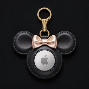 Custom Mi/c/ke/y Mouse Leather AirTag Holder, Unique Keychain Case for AirTags, Airtag Cartoon Head Cover, Classic Mouse Airtag Case