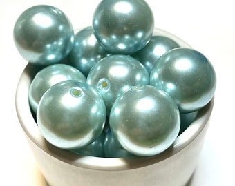 20mm Pale Blue Pearl Bubblegum beads, Acrylic Gumball Beads,  Chunky Beads,  Beads for girl's jewelry, Necklaces Bracelets